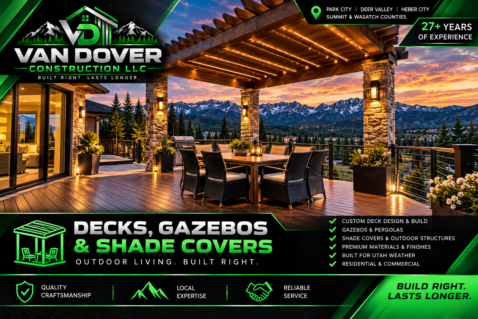 Decks gazebos and shade covers