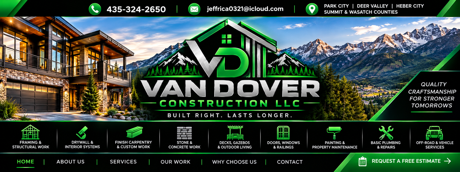 Van Dover Construction LLC mountain construction branding