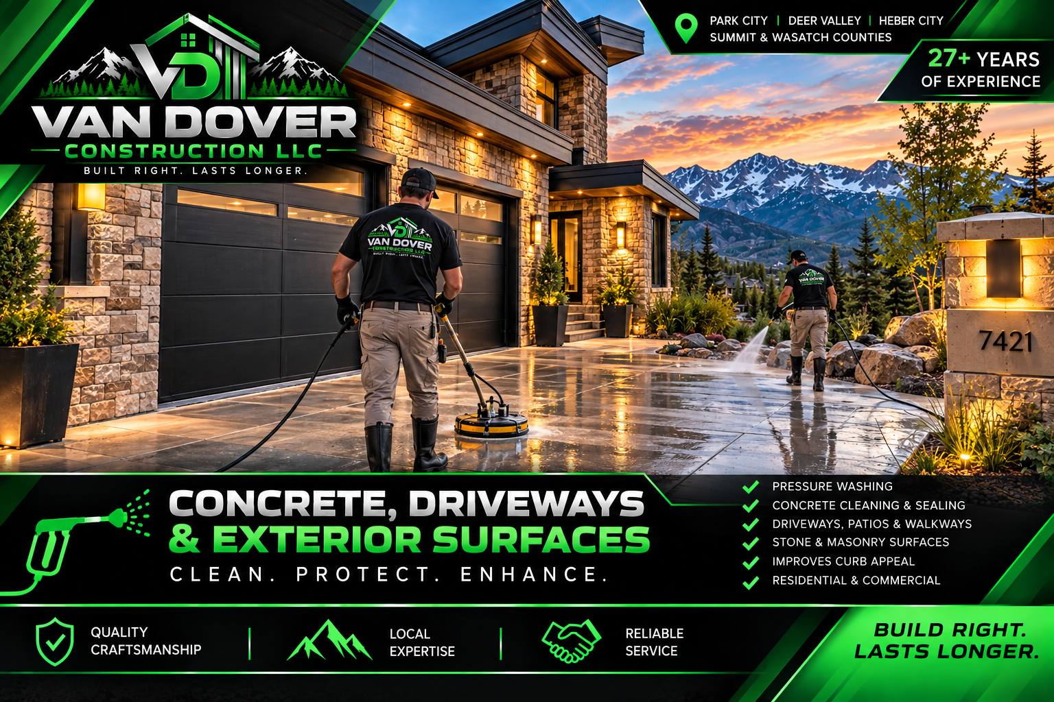 Pressure washing and exterior surfaces